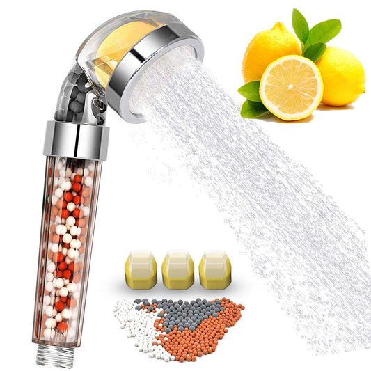 Vitamin C Aromatherapy Shower Head – High Pressure Water Saving Filter with Lemon Fragrance & Anion Filtration