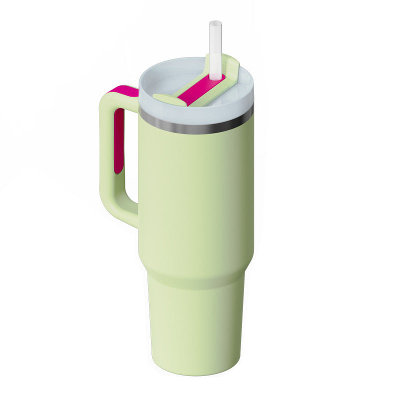 40 Oz Insulated Tumbler with Handle and Straw - Stainless Steel Leak-Proof Travel Mug