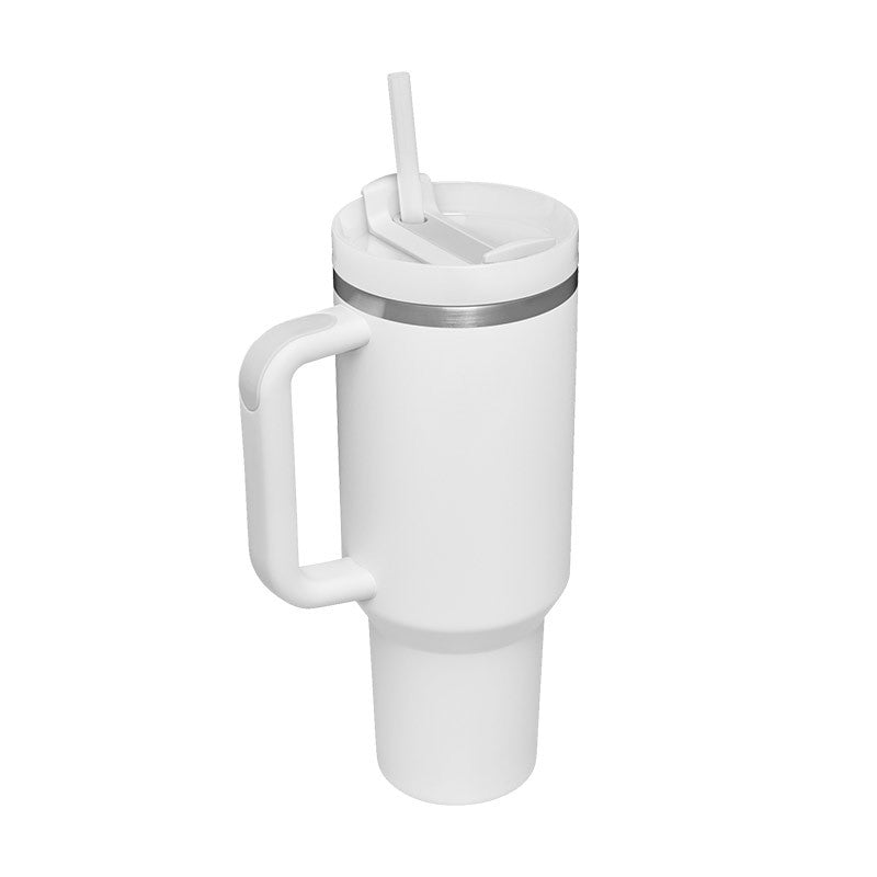 40 Oz Insulated Tumbler with Handle and Straw - Stainless Steel Leak-Proof Travel Mug