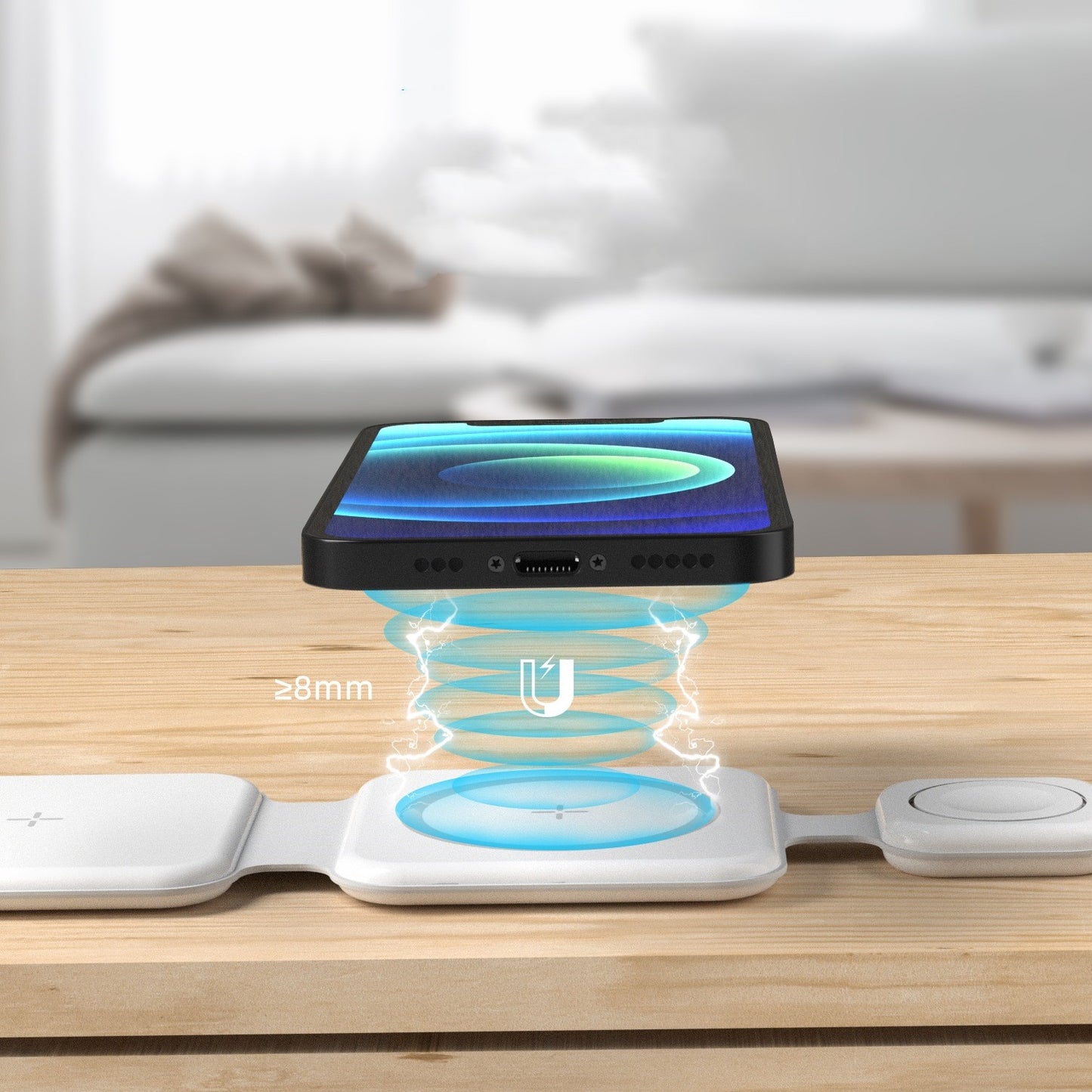 3-in-1 Magnetic Foldable Wireless Charger Charging Station Multi-device Folding Cell Phone Wireless Charger Gadgets