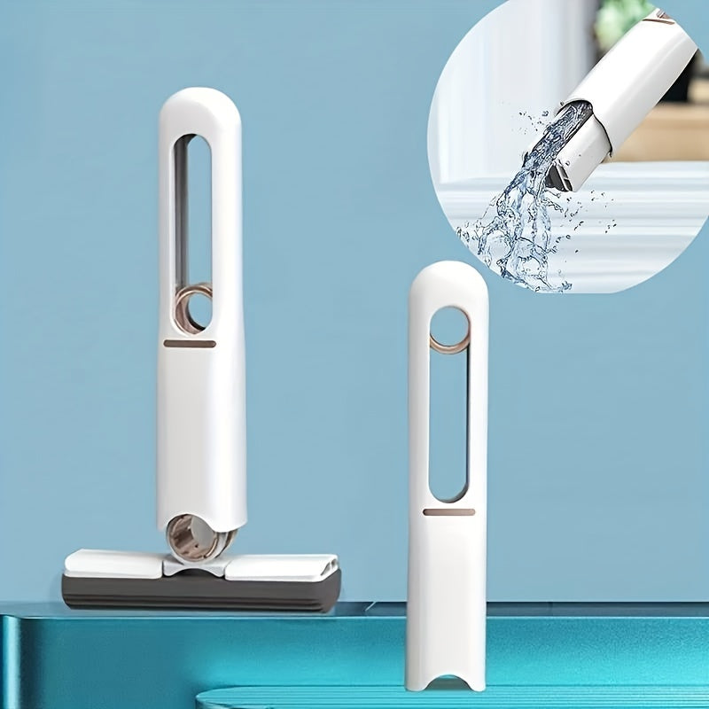 Portable Self-Squeeze Mini Mop - Hand Wash-Free Strong Absorbent Cleaning Mop for Desk, Windows, and Glass