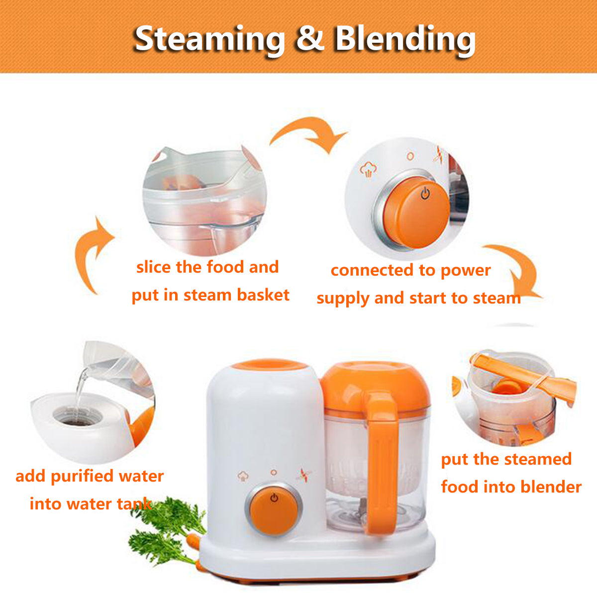 Smart 5-in-1 Baby Food Processor & Milk Warmer – Automatic Cooking Blender with Steamer and Constant Temperature Bottle Heater