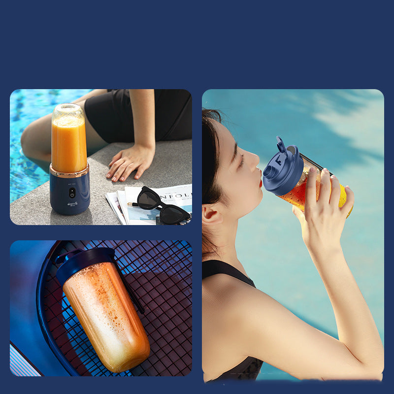 6-Blade Portable Blender – USB Rechargeable Mini Juicer Cup for Smoothies & Ice Crushing