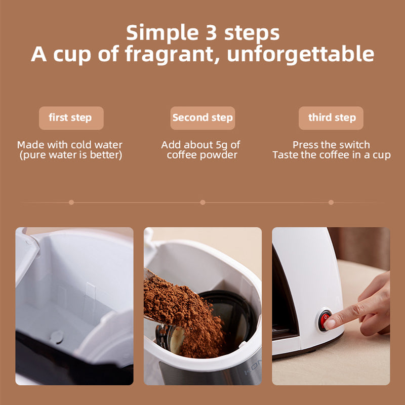 Fully Automatic Mini Coffee Machine – Portable American Coffee Maker for Home & Office