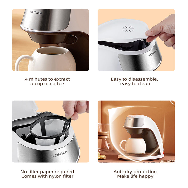 Fully Automatic Mini Coffee Machine – Portable American Coffee Maker for Home & Office