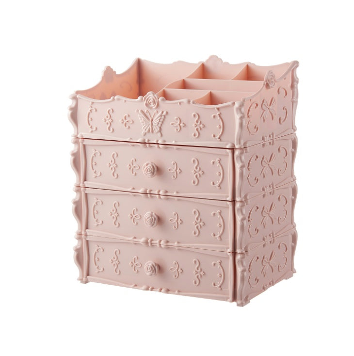 Transparent Makeup Organizer & Cosmetic Storage Box - Large Capacity Jewelry Drawers, Lipstick Holder, and Desktop Beauty Display