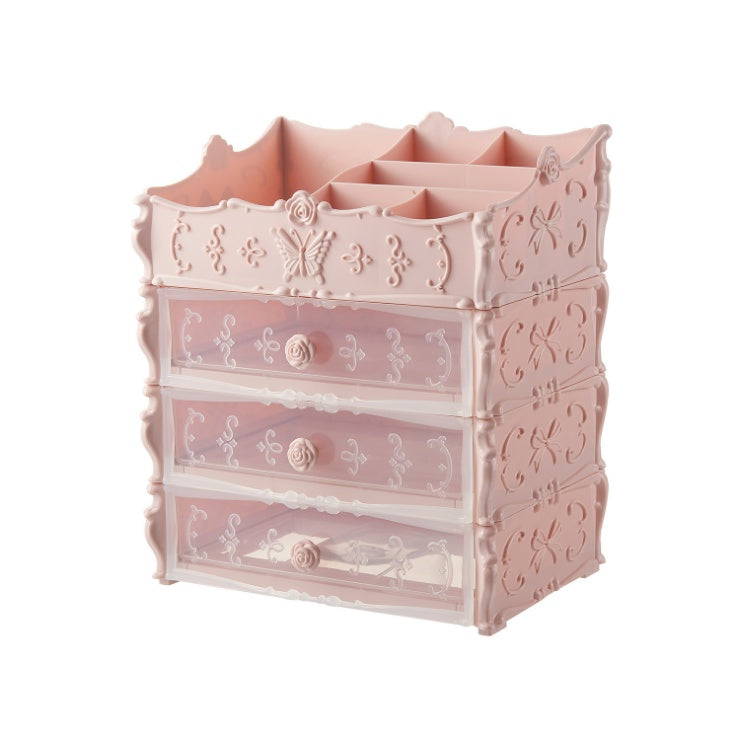 Transparent Makeup Organizer & Cosmetic Storage Box - Large Capacity Jewelry Drawers, Lipstick Holder, and Desktop Beauty Display