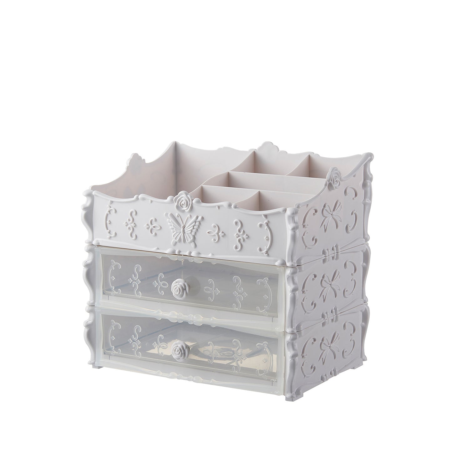 Transparent Makeup Organizer & Cosmetic Storage Box - Large Capacity Jewelry Drawers, Lipstick Holder, and Desktop Beauty Display