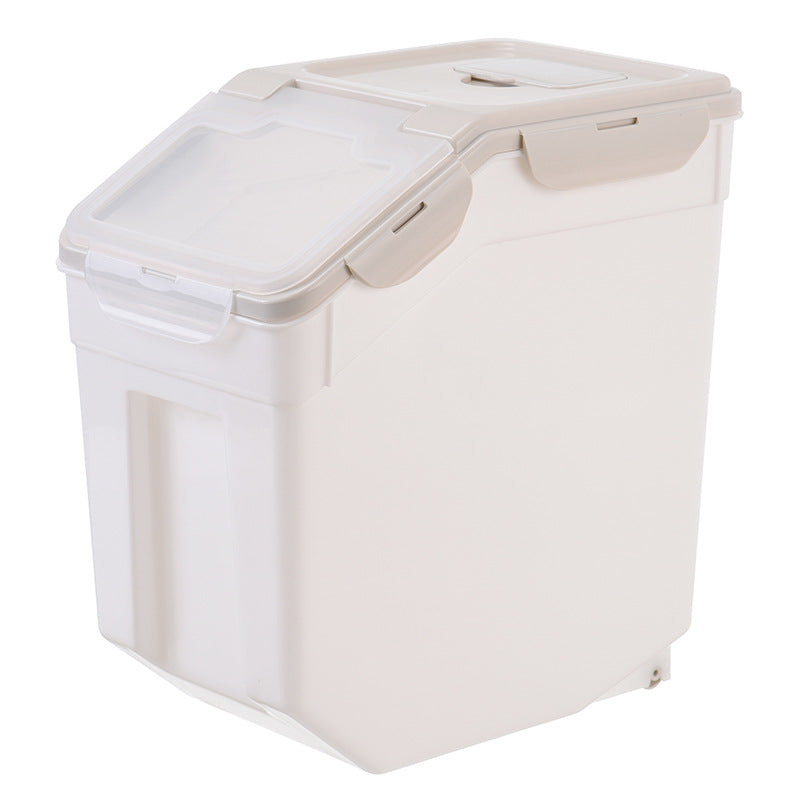 Large Capacity Moistureproof Food Storage Bucket - Airtight Grain Container and Sealed Kitchen Storage Box