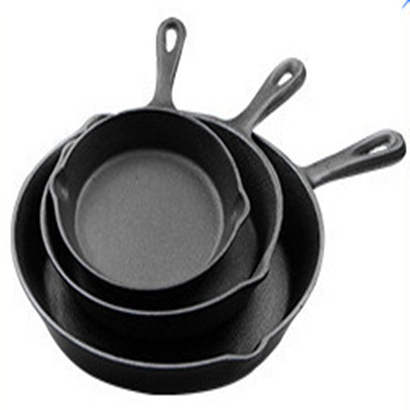 Camping Cast Iron Steak Skillet with Folding Handle - Non-Stick Portable Griddle Pan