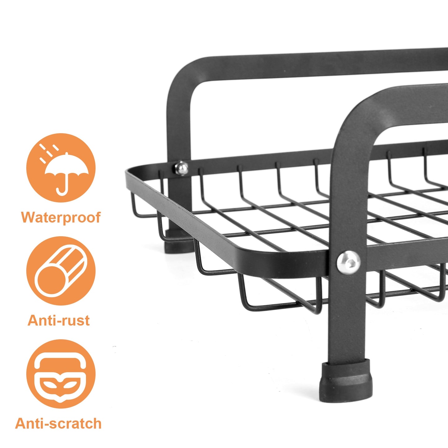 2-Tier Dish Drying Rack with Utensil Holder & Drainboard for Kitchen Counter