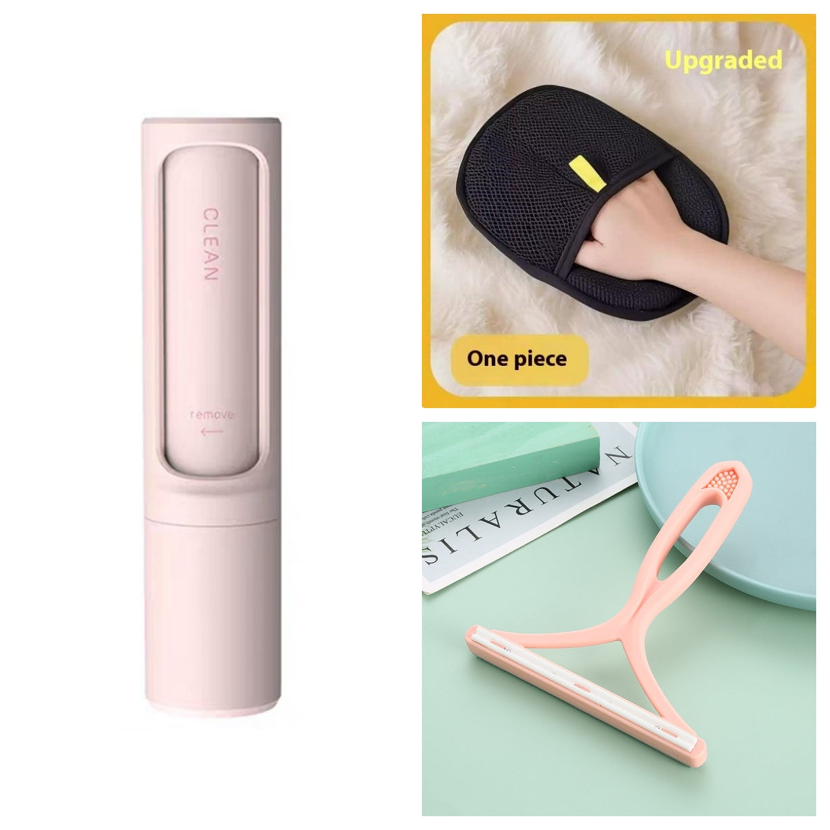2-in-1 Reusable Pet Hair Remover Brush – Self Cleaning Lint Roller for Cat & Dog Fur
