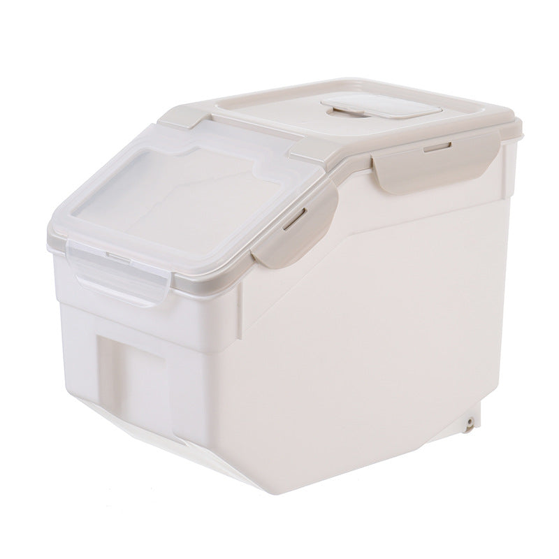 Large Capacity Moistureproof Food Storage Bucket - Airtight Grain Container and Sealed Kitchen Storage Box