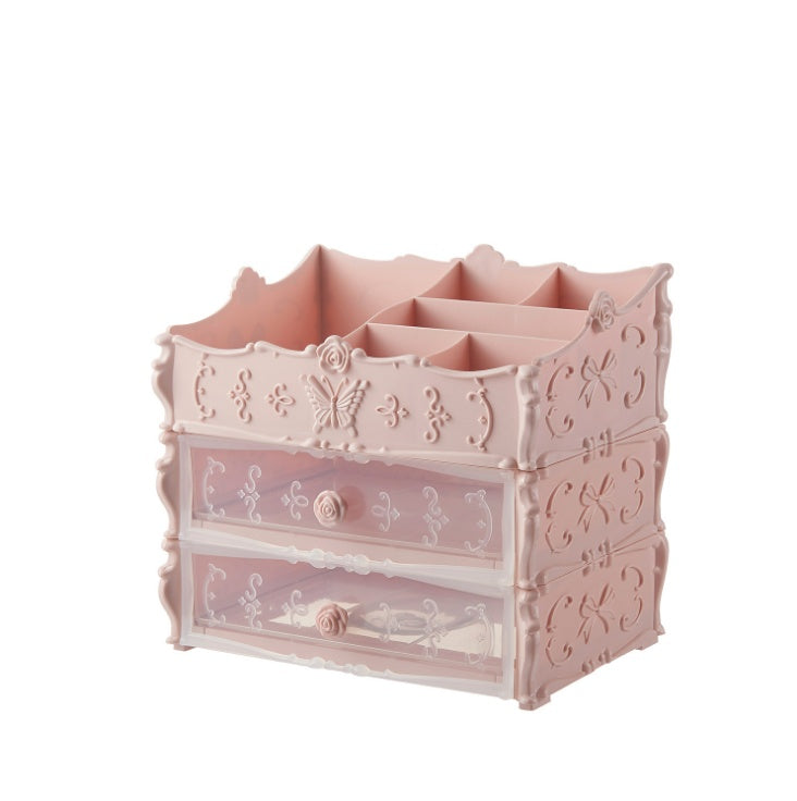 Transparent Makeup Organizer & Cosmetic Storage Box - Large Capacity Jewelry Drawers, Lipstick Holder, and Desktop Beauty Display