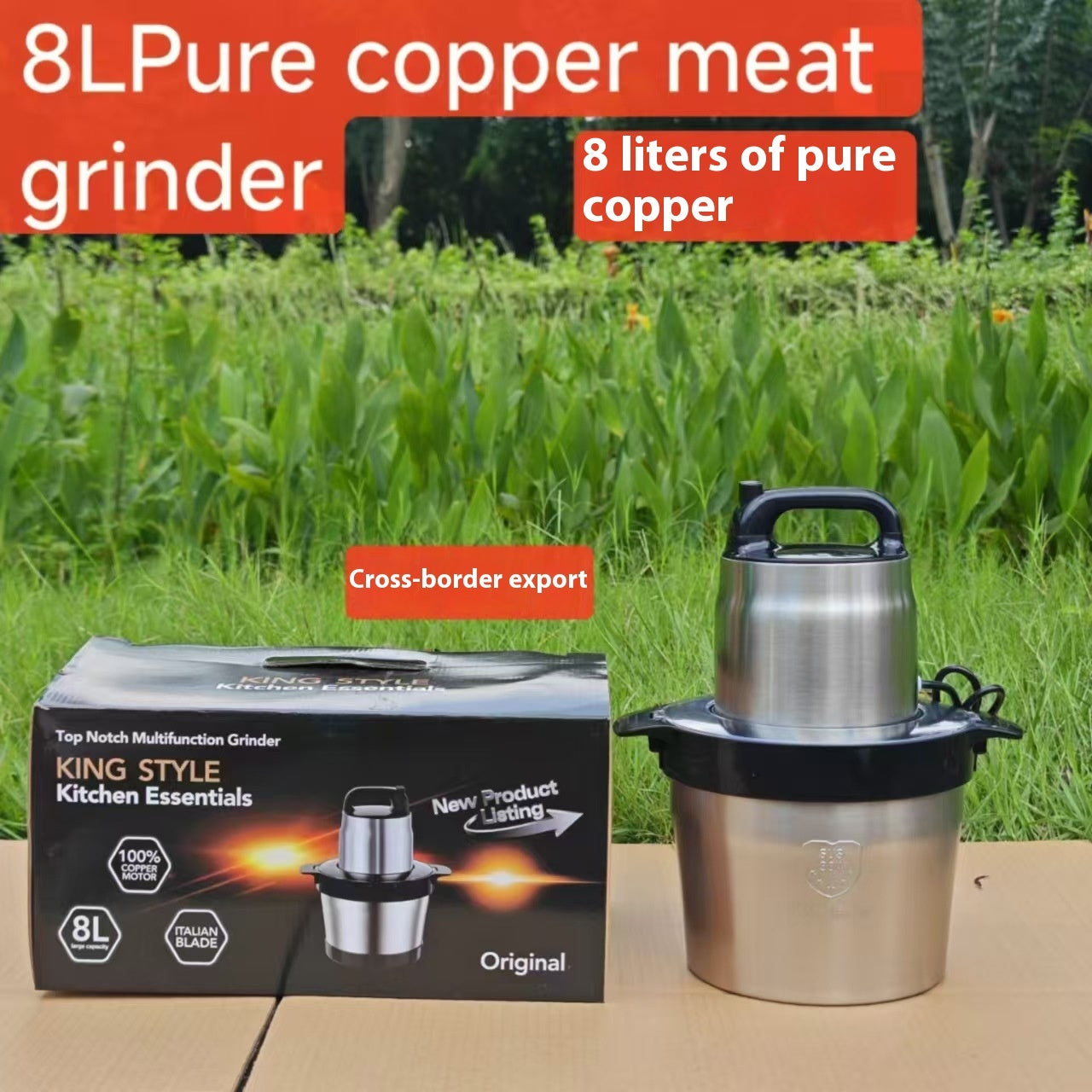 Stainless Steel Electric Meat Grinder & Multi-function Household Food Processor – 2L/3L Large Capacity