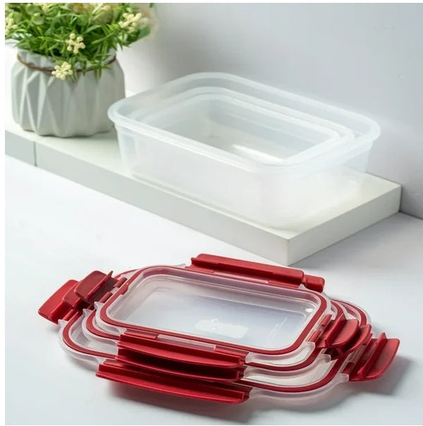 5-Pack Stackable Food Storage Containers - Airtight & Leakproof Set with Snap-Lock Lids for Meal Prep and Pantry