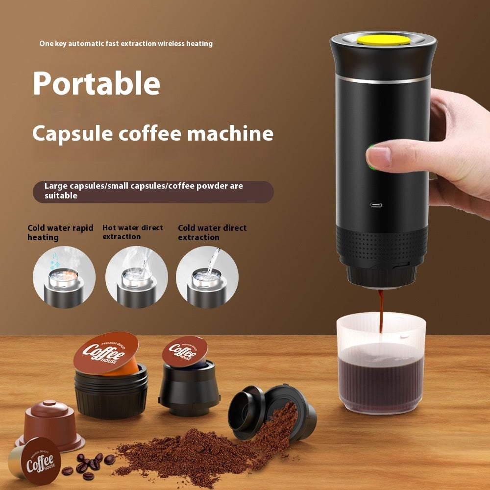3-in-1 Portable Espresso Coffee Maker – Electric Grinder & Capsule Coffee Machine for Travel & Kitchen Use