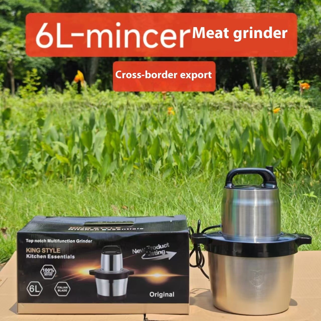 Stainless Steel Electric Meat Grinder & Multi-function Household Food Processor – 2L/3L Large Capacity