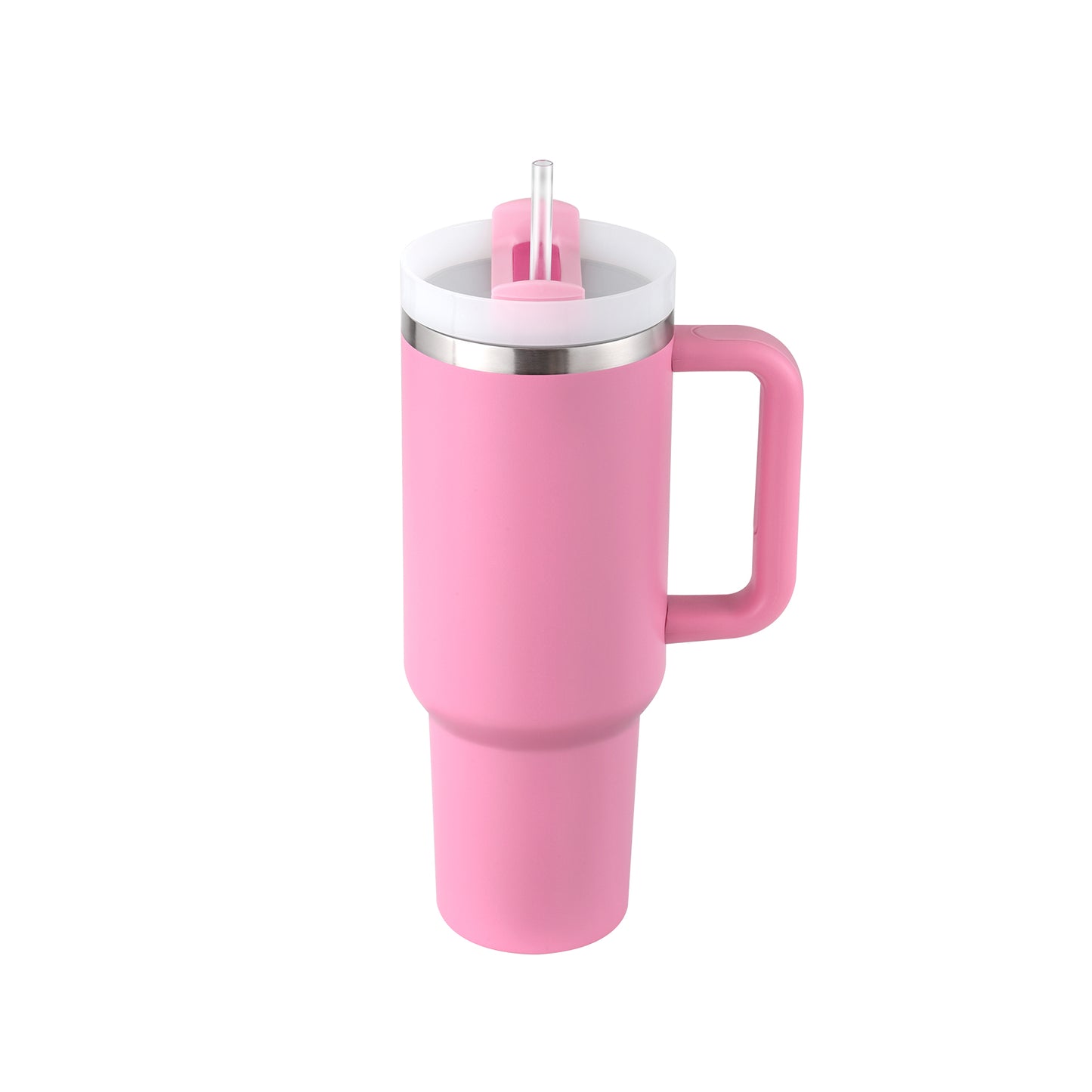40 Oz Insulated Tumbler with Handle and Straw - Stainless Steel Leak-Proof Travel Mug