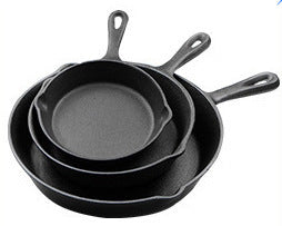 Camping Cast Iron Steak Skillet with Folding Handle - Non-Stick Portable Griddle Pan