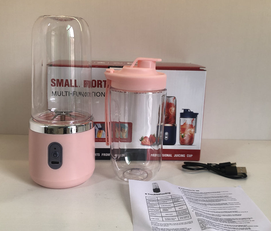 6-Blade Portable Blender – USB Rechargeable Mini Juicer Cup for Smoothies & Ice Crushing