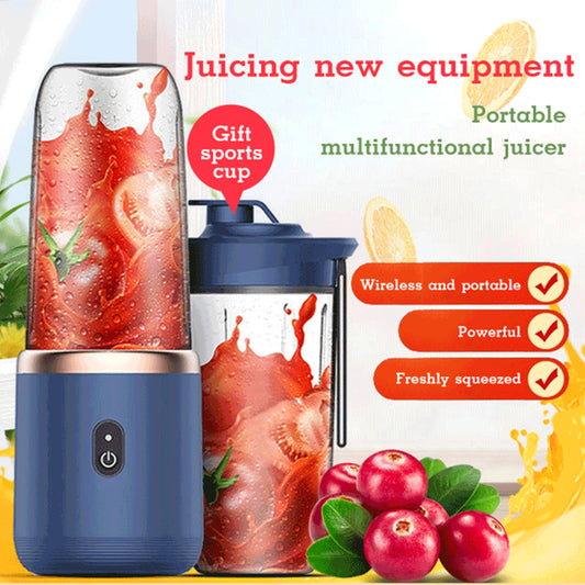6-Blade Portable Blender – USB Rechargeable Mini Juicer Cup for Smoothies & Ice Crushing