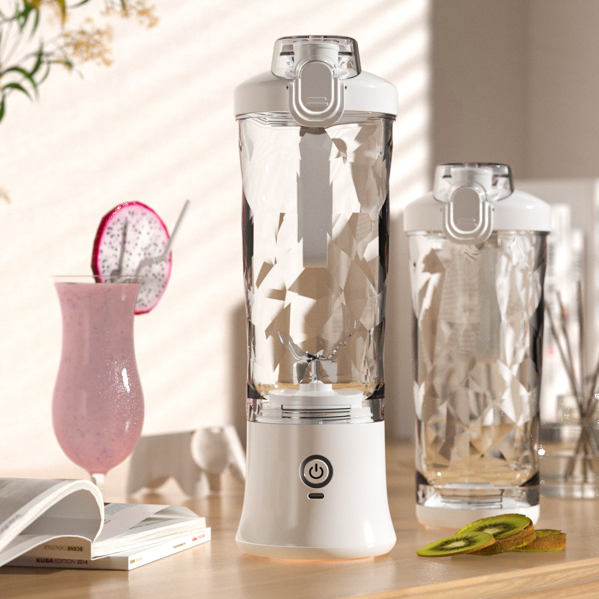 Portable Personal Blender – 6-Blade Mini Juicer for Smoothies & Shakes (USB Rechargeable)