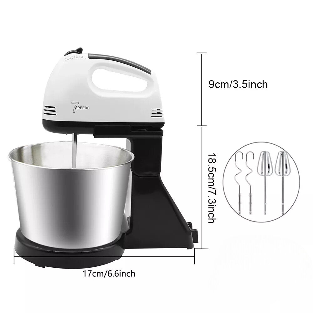 7-Speed Electric Stand Mixer – Multi-Function Cake Mixer with Bowl, Beater & Dough Hook