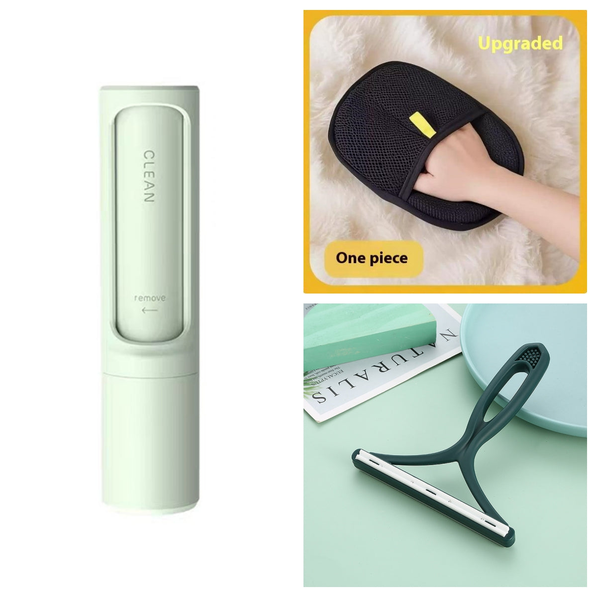 2-in-1 Reusable Pet Hair Remover Brush – Self Cleaning Lint Roller for Cat & Dog Fur