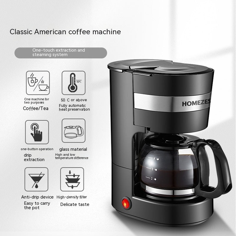 Household Automatic Drip Coffee Maker – Portable Tea Brewer & Multi-Function Coffee Machine