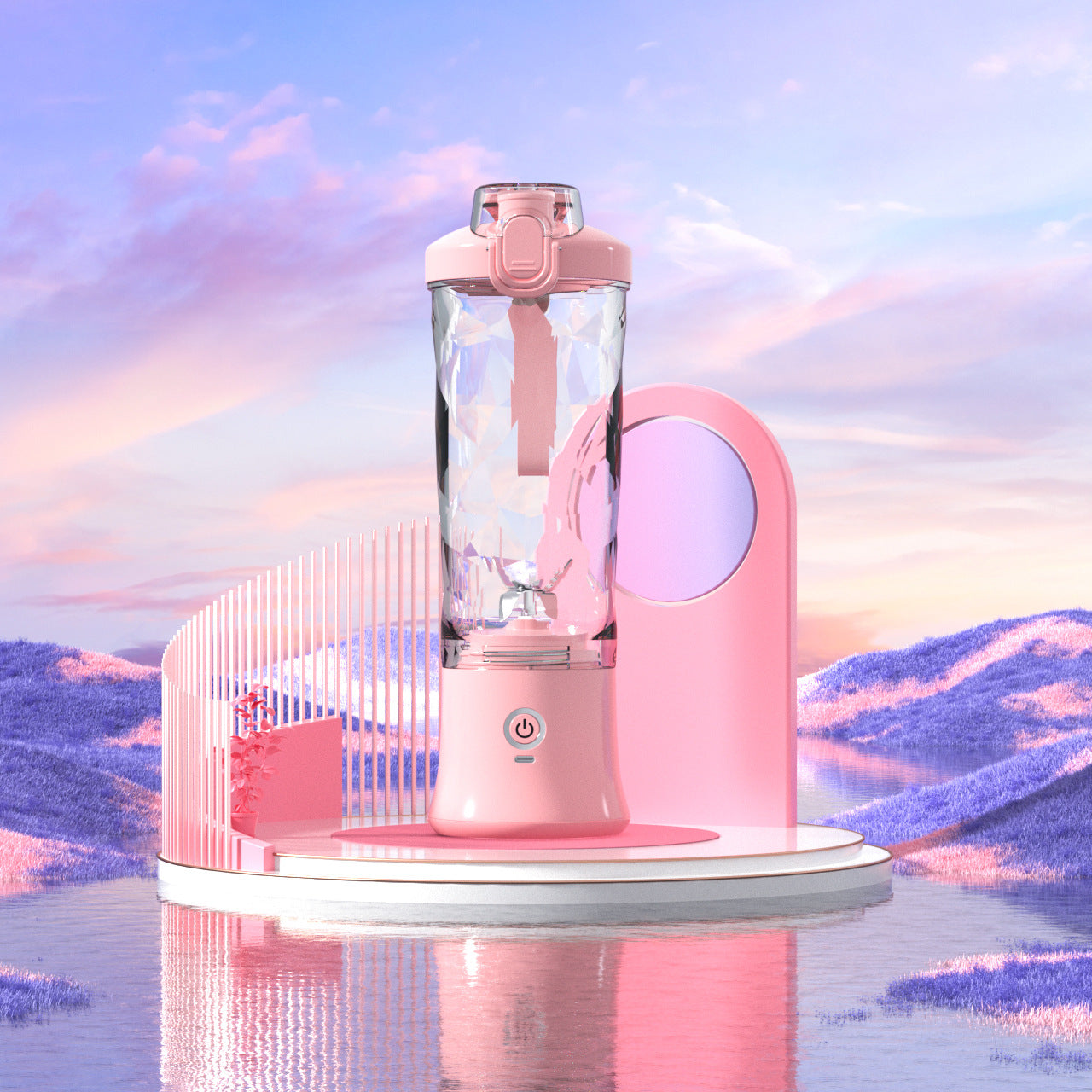 Portable Personal Blender – 6-Blade Mini Juicer for Smoothies & Shakes (USB Rechargeable)