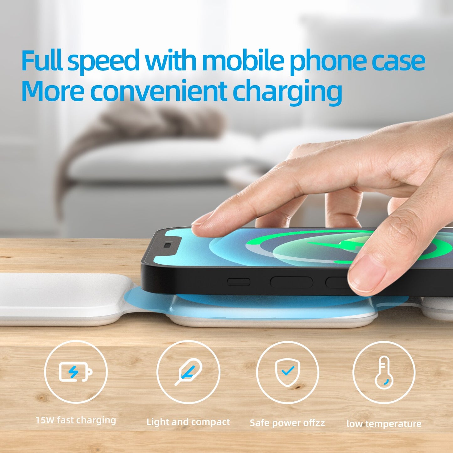 3-in-1 Magnetic Foldable Wireless Charger Charging Station Multi-device Folding Cell Phone Wireless Charger Gadgets