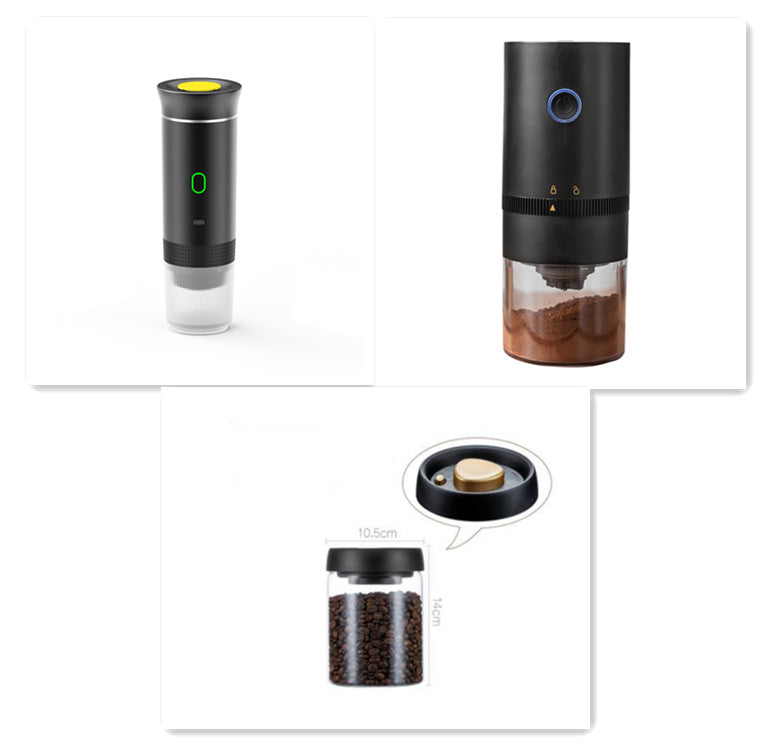 3-in-1 Portable Espresso Coffee Maker – Electric Grinder & Capsule Coffee Machine for Travel & Kitchen Use