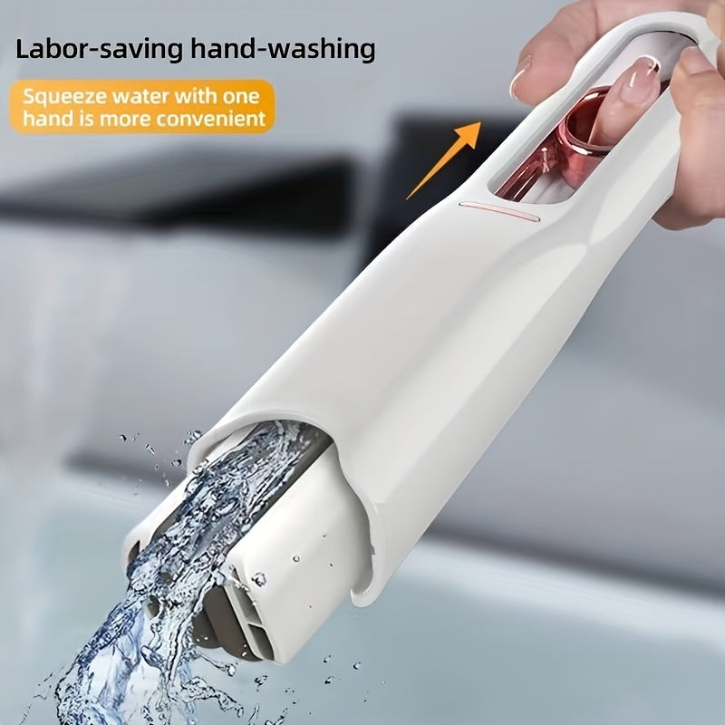 Portable Self-Squeeze Mini Mop - Hand Wash-Free Strong Absorbent Cleaning Mop for Desk, Windows, and Glass