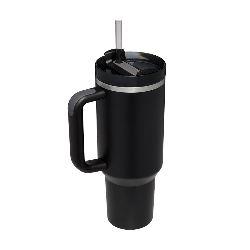 40 Oz Insulated Tumbler with Handle and Straw - Stainless Steel Leak-Proof Travel Mug