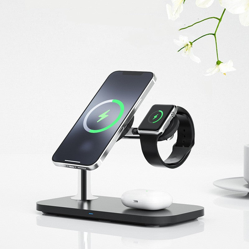 Magnetic 3-in-1 Wireless Charging Station for iPhone, Apple Watch & AirPods – Fast Foldable Charging Dock
